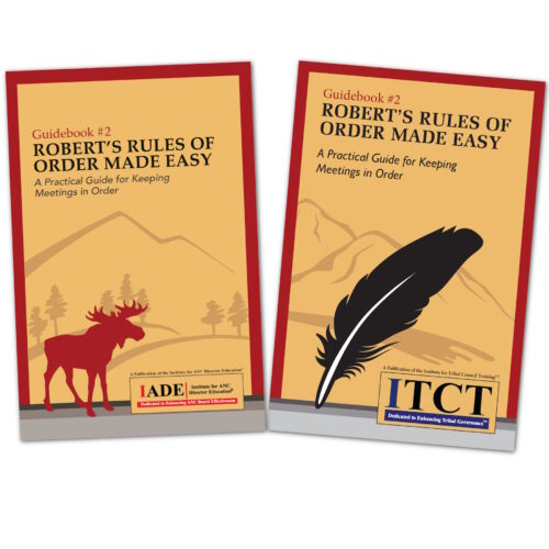 ANC and Tribe edition covers for the Robert's Rules of Order Made Easy guidebooks